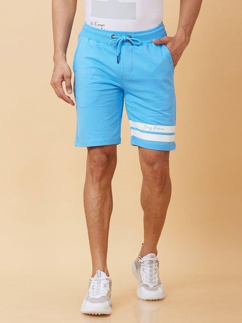 being human blue regular fit shorts