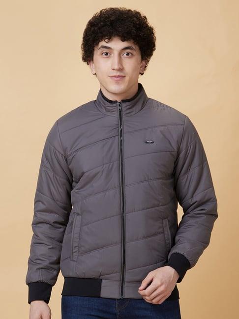 being human grey regular fit quilted jacket