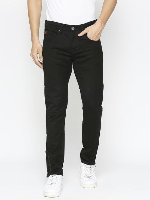 being human black jogger fit self pattern jeans