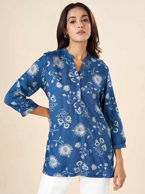 akkriti by pantaloons blue printed tunic