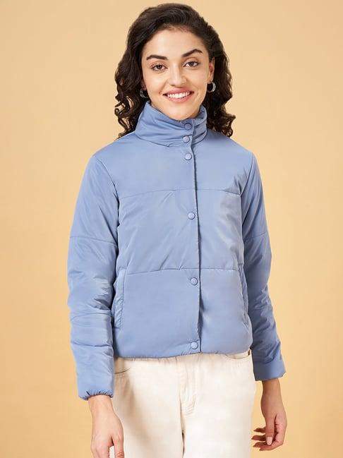 honey by pantaloons blue quilted jacket