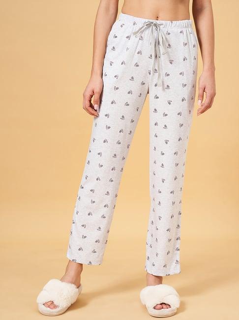 dreamz by pantaloons grey cotton printed pyjamas