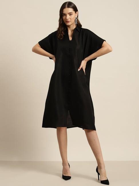 qurvii black shirt dress