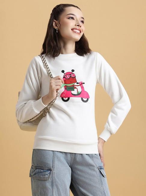 forever 21 white graphic print sweatshirt