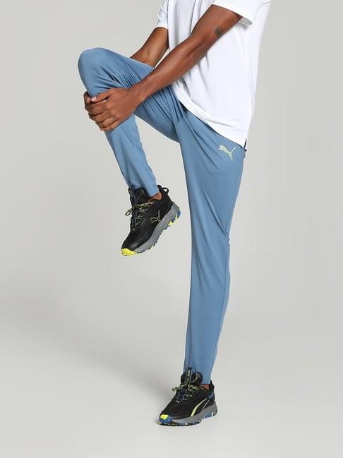 puma light blue slim fit trackpants