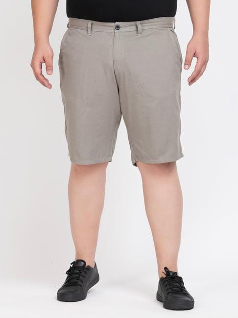 ivoc grey regular fit cotton plus size shorts