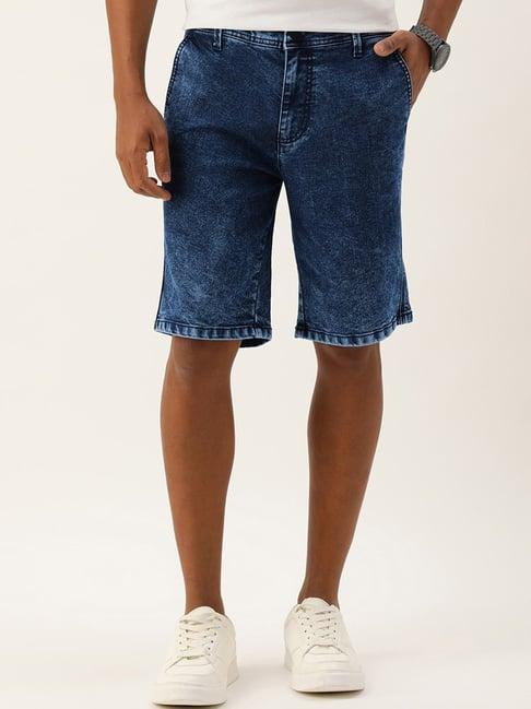 ivoc blue regular fit denim shorts