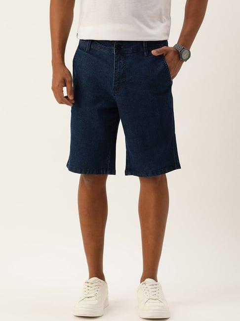 ivoc blue regular fit denim shorts