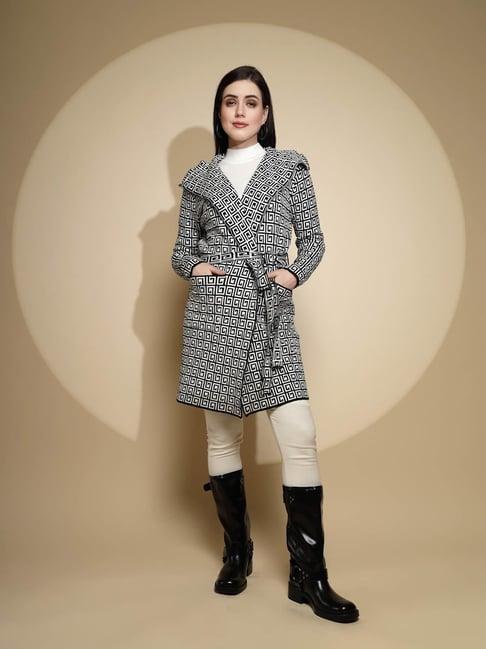 global republic black & white check coat