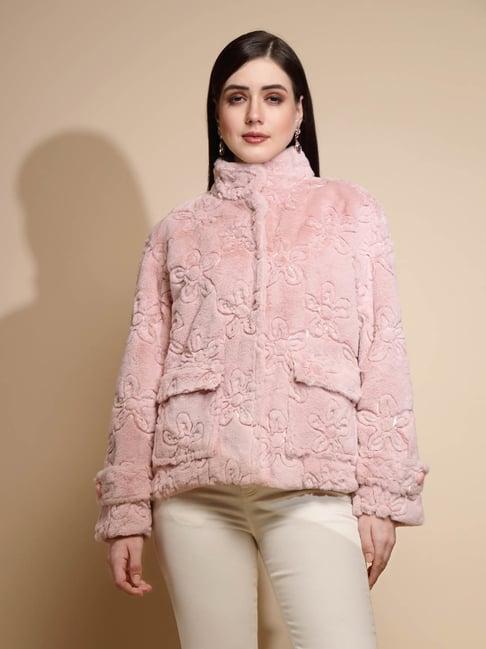 global republic pink embroidered woolen jacket