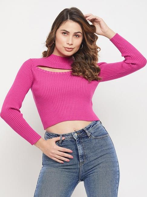 madame magenta regular fit sweater