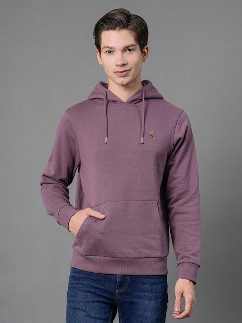 red tape mauve regular fit hooded sweatshirt