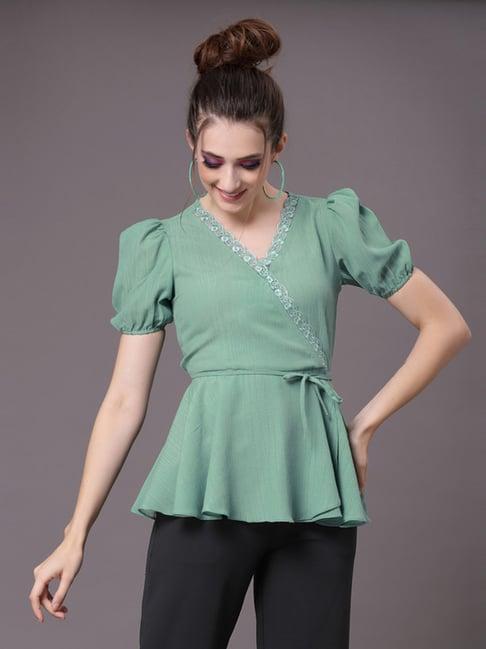 selvia green regular fit top