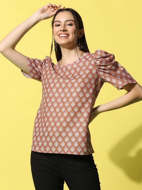 selvia rust printed top