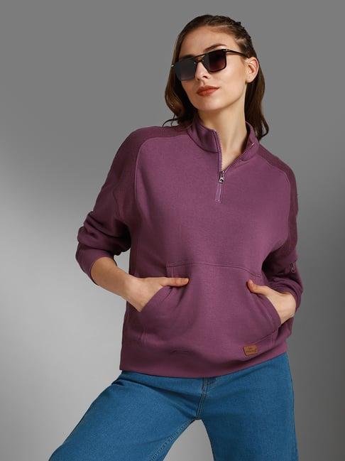 high star purple cotton regular fit sweatshirt