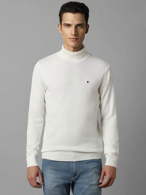 louis philippe white regular fit sweater