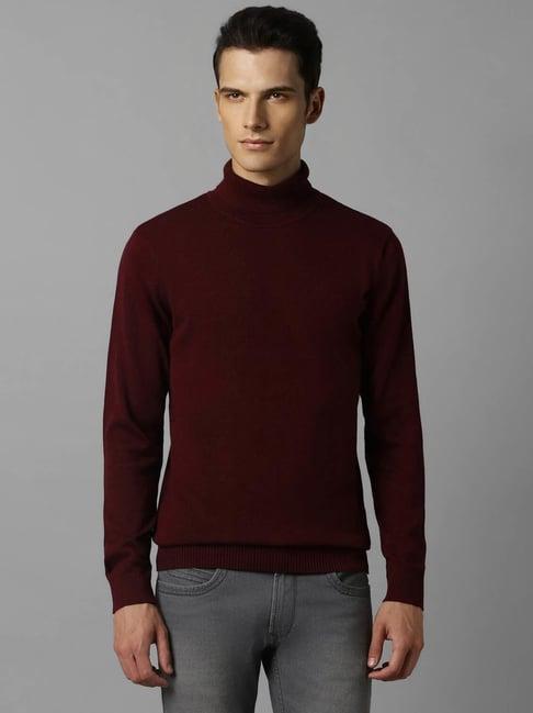 louis philippe maroon regular fit sweater