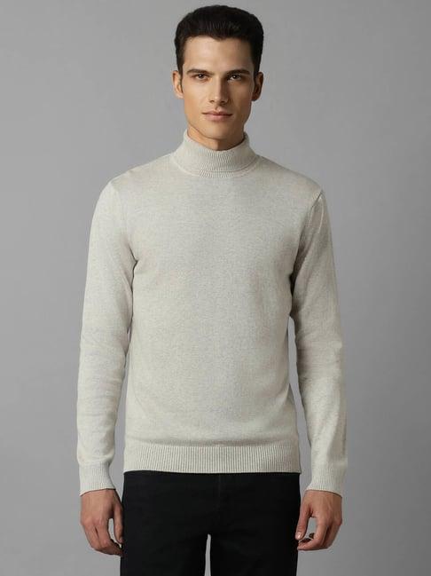 louis philippe grey cotton regular fit sweater