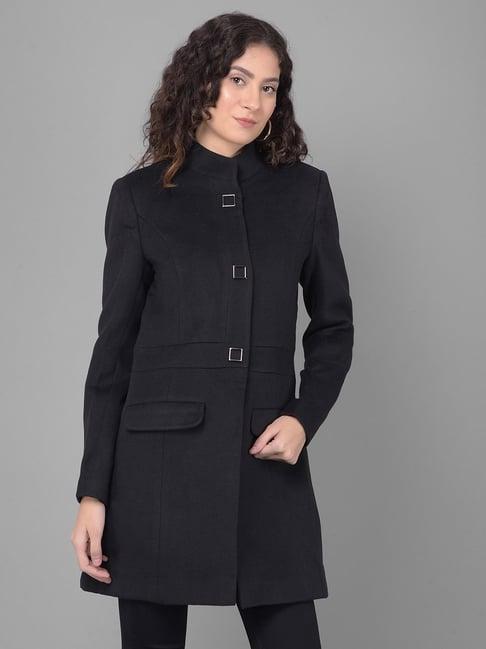 crimsoune club black regular fit overcoat