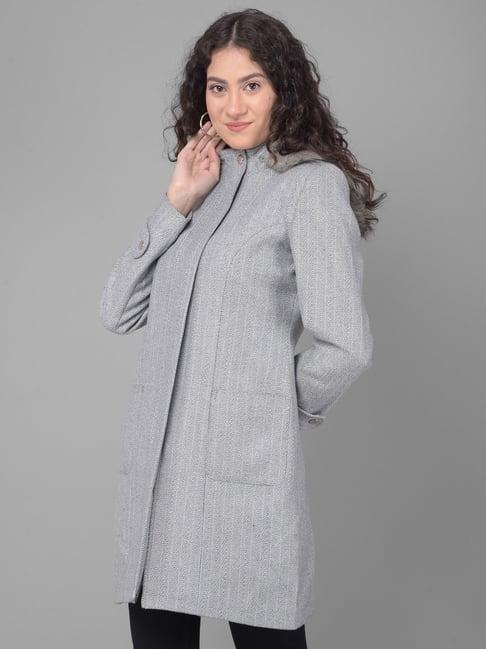 crimsoune club grey textured overcoat