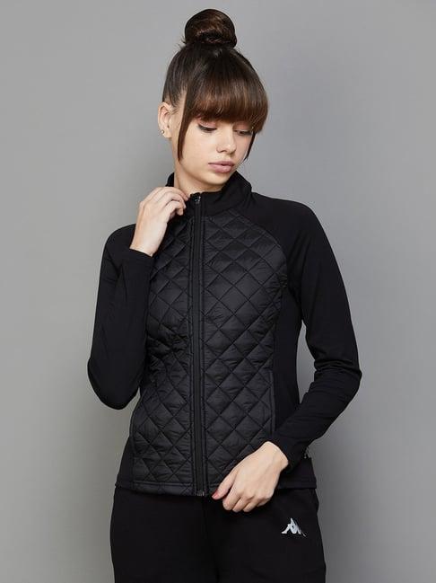 kappa black quilted sports jacket