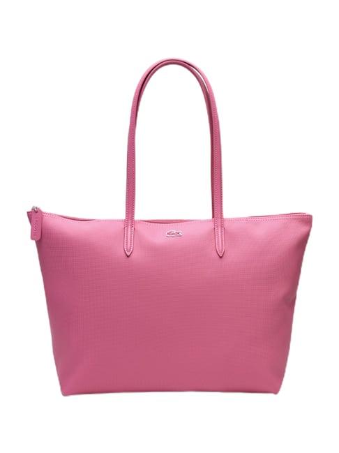 lacoste concept pink solid medium tote bag