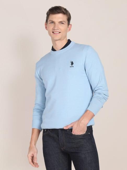 u.s. polo assn. light blue regular fit sweater