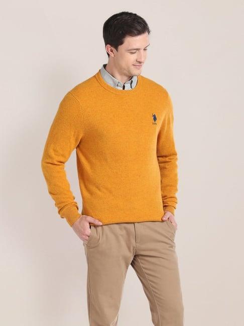 u.s. polo assn. mustard regular fit sweater