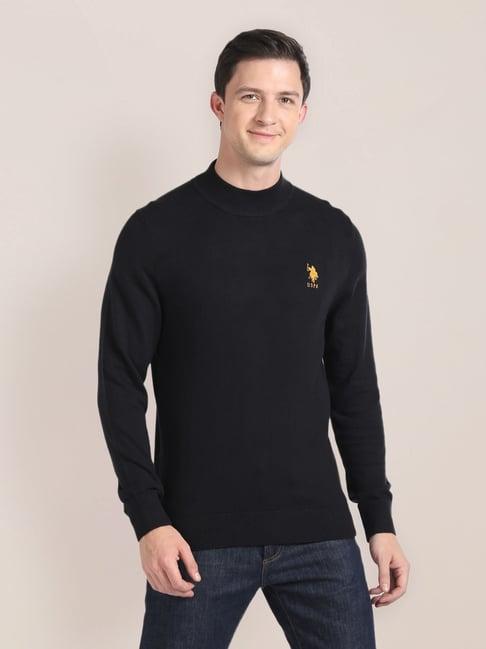 u.s. polo assn. jet black regular fit sweater