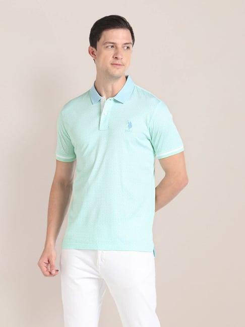 u.s. polo assn. cyan slim fit polo t-shirt