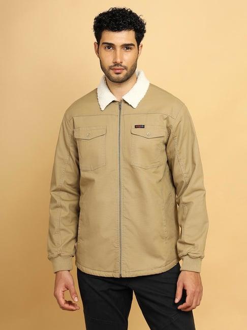 atg by wrangler brown regular fit canvas jacket