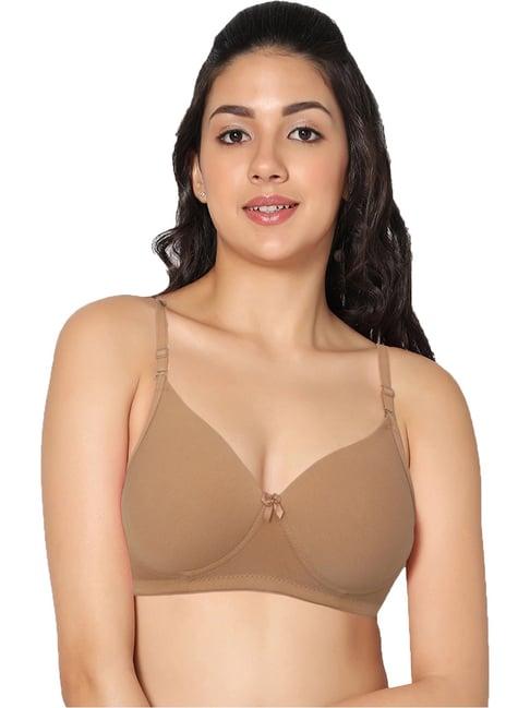 in care beige half coverage non-wired push-up bra