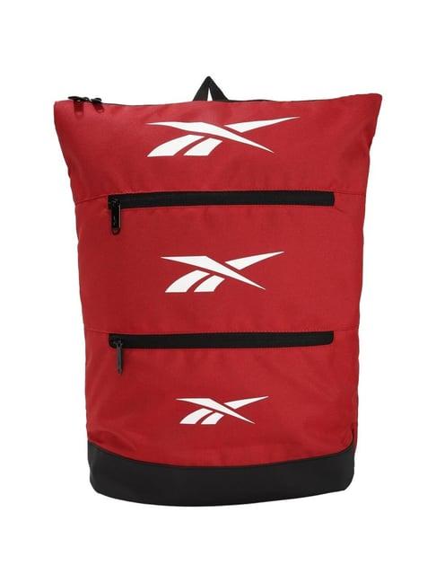 reebok red polyester solid backpack - 25 ltrs