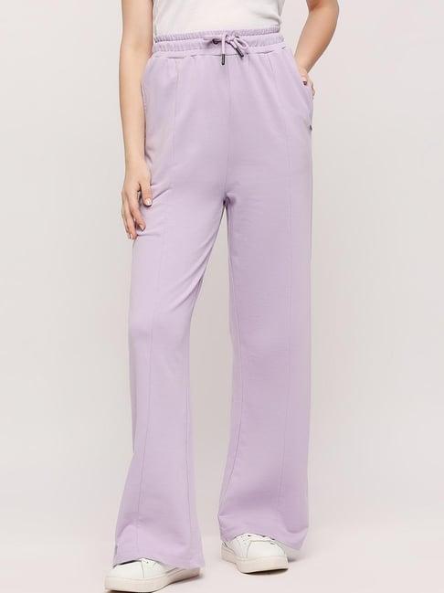 pepe jeans lilac cotton flared pants