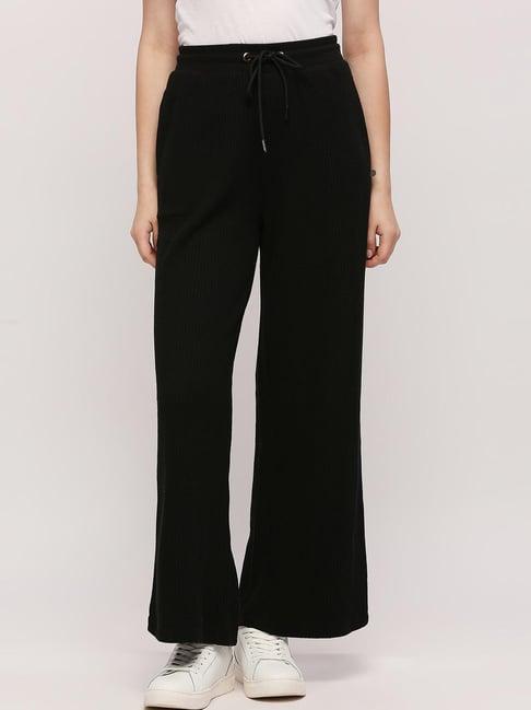 pepe jeans black mid rise flared pants