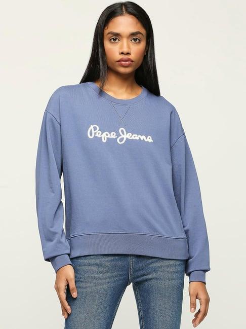 pepe jeans blue printed sweatshirt