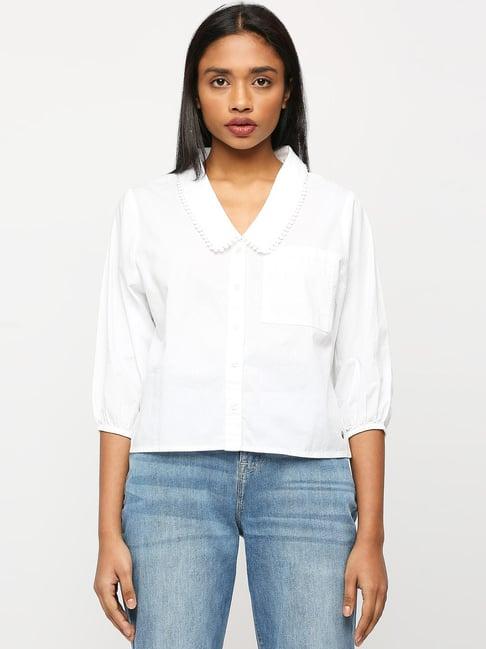 pepe jeans white cotton shirt