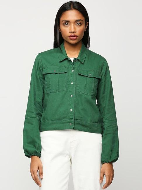 pepe jeans green cotton shirt