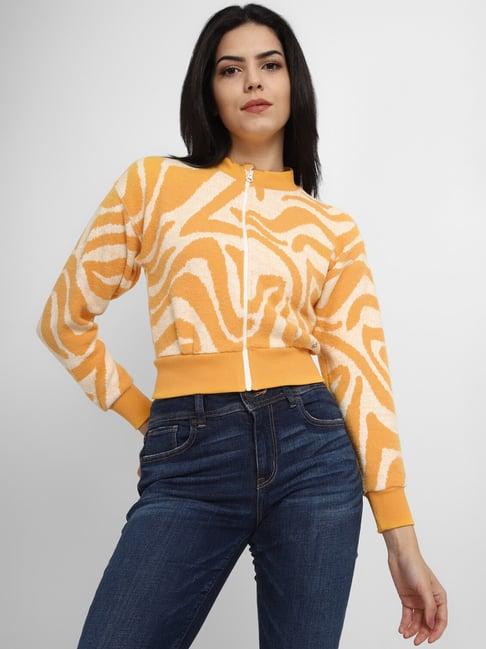 allen solly yellow printed sweatshirt