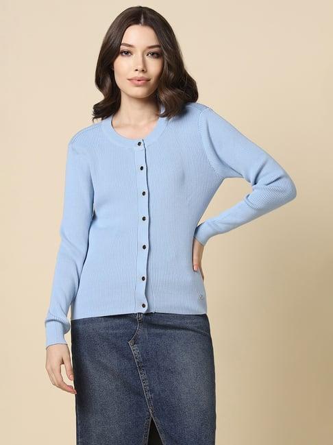 allen solly blue regular fit cardigan