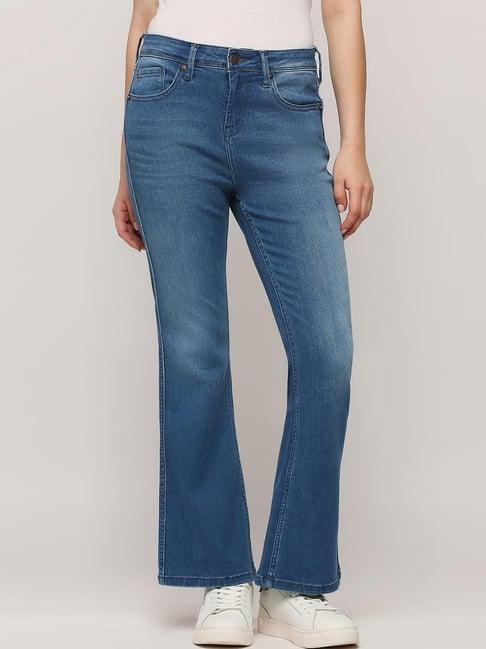 pepe jeans blue high rise bootcut jeans