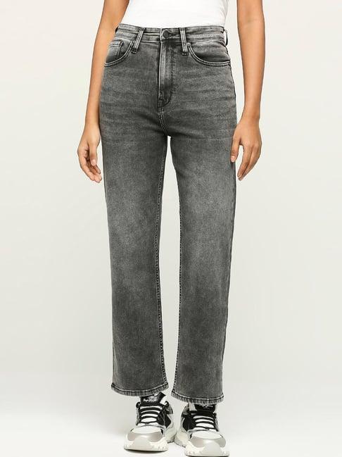 pepe jeans black high rise jeans