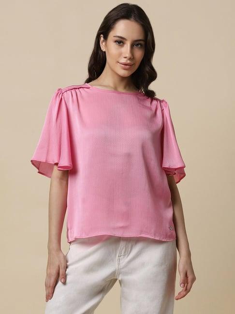 allen solly pink regular fit top