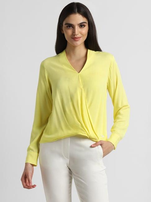 allen solly yellow regular fit top