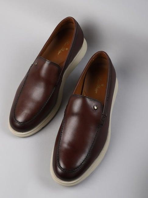 louis philippe men's brown casual loafers