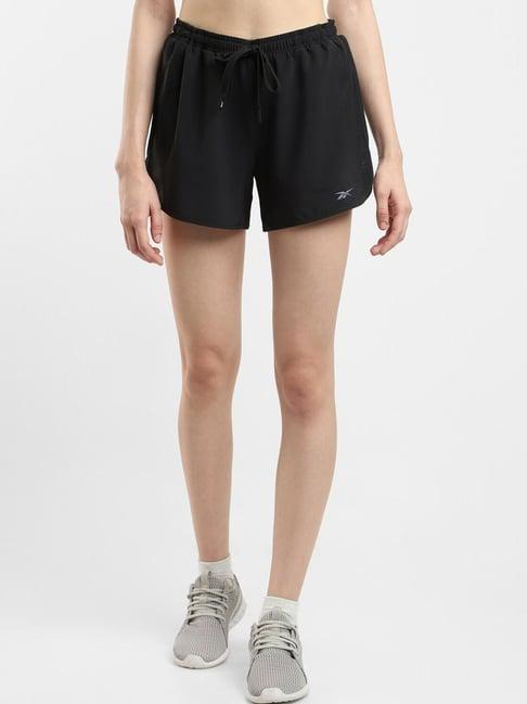 reebok black printed sports shorts