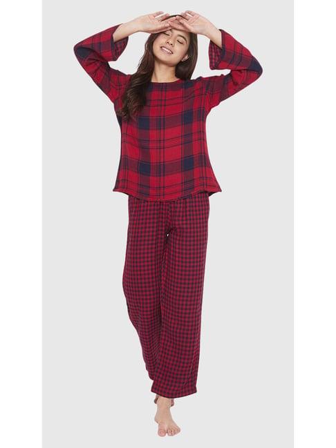 the kaftan company red check top with pants