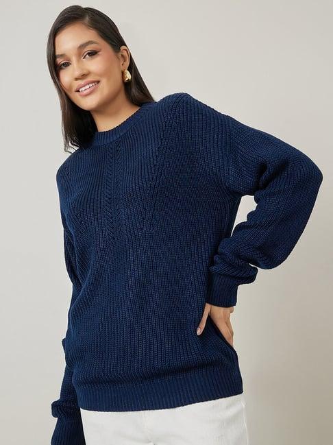 styli navy crochet pattern pullover