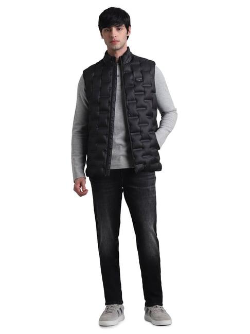 jack & jones black regular fit sleeveless jacket