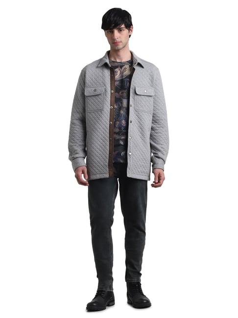 jack & jones grey boxy fit shacket